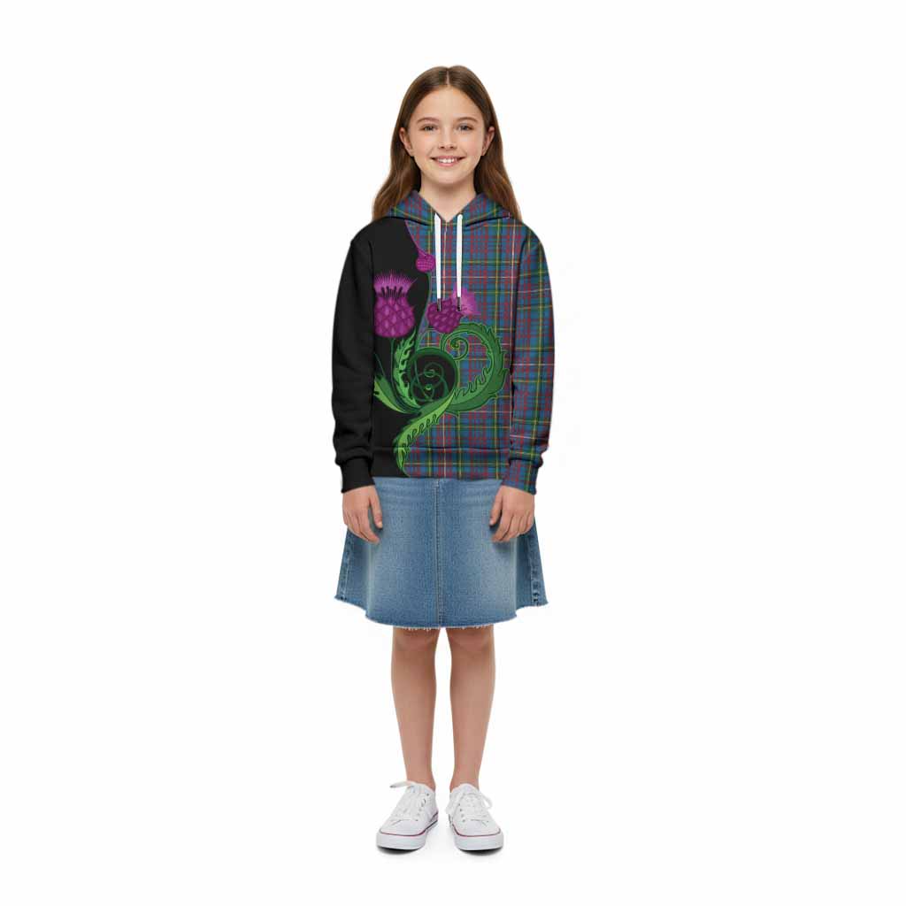 Hyndman Tartan Kid Hoodie Traditional Scottish Thistle