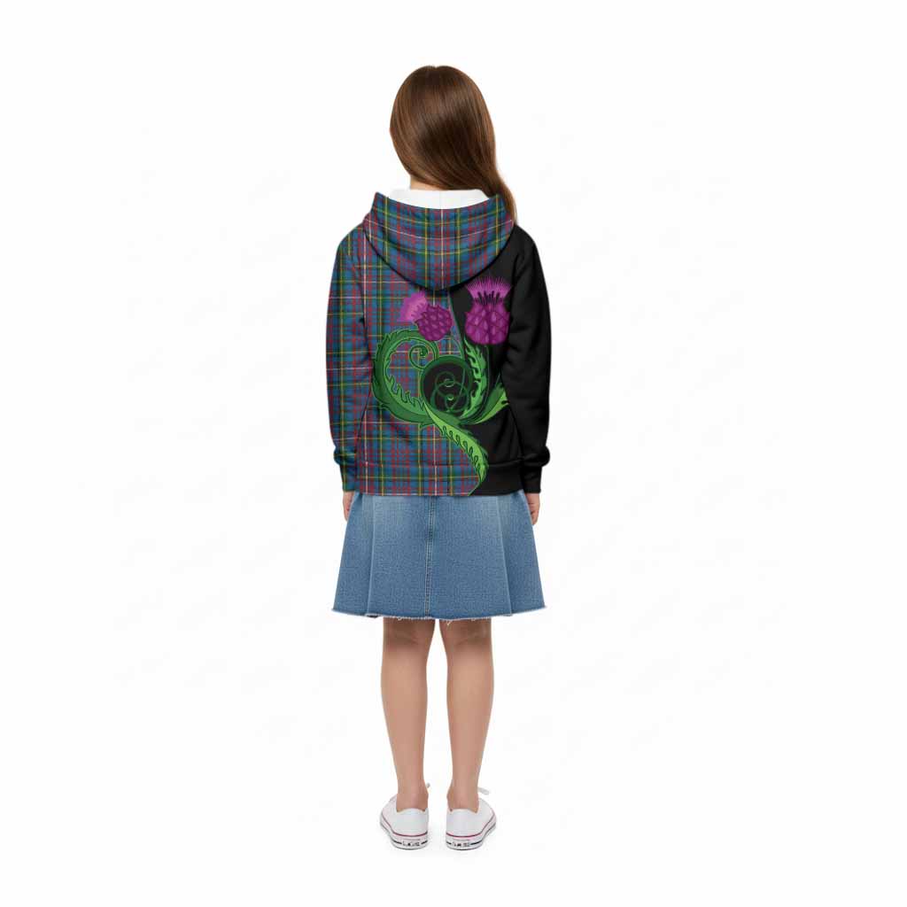 Hyndman Tartan Kid Hoodie Traditional Scottish Thistle