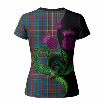 Hyndman Tartan Women T shirt Traditional Scottish Thistle