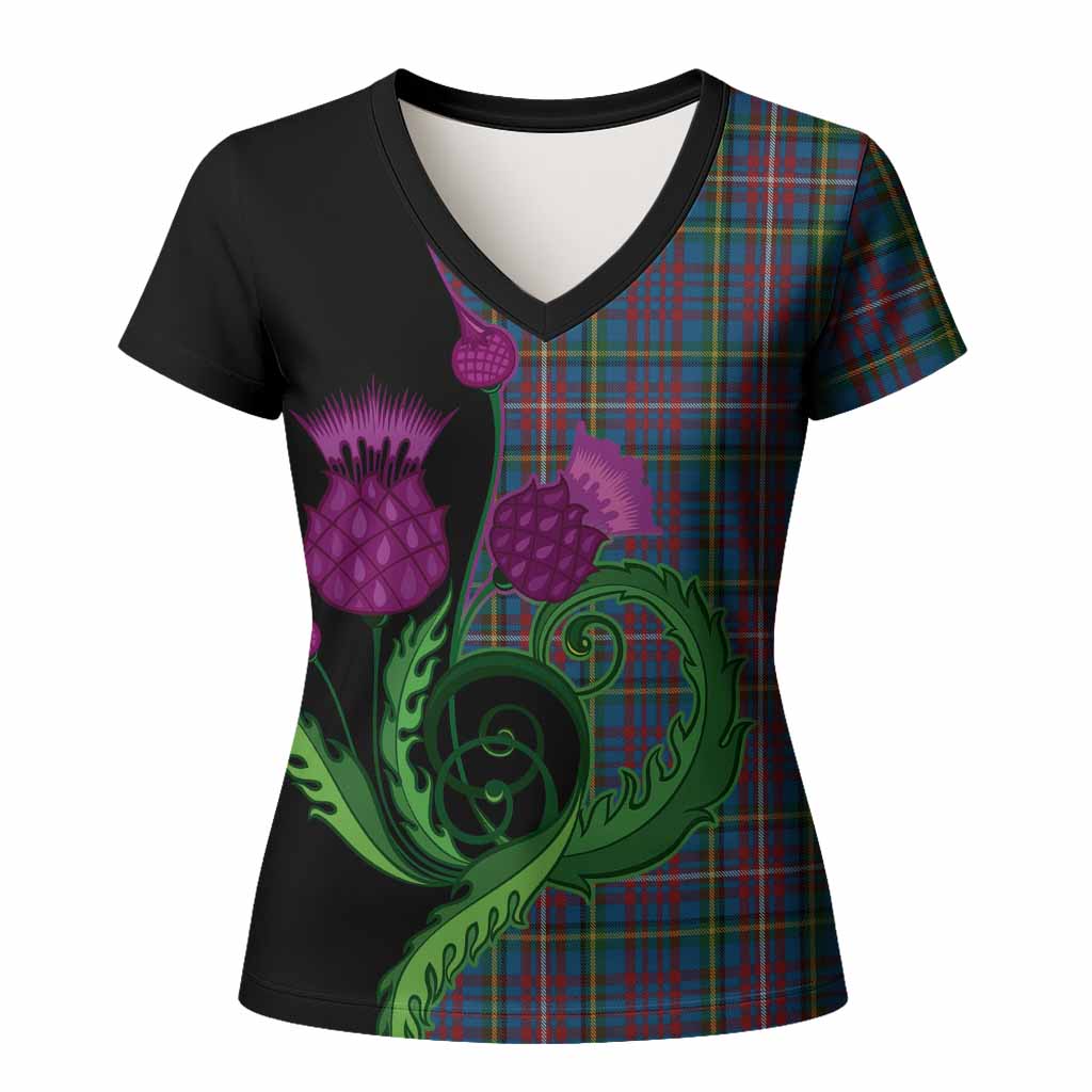 Hyndman Tartan Women T shirt Traditional Scottish Thistle