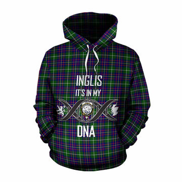 Inglis Tartan Cotton Hoodie with Family Crest DNA In Me Style Pullover Hoodie XS - Tartan Vibes Clothing