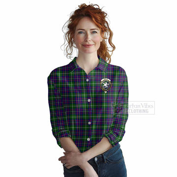 Inglis Tartan Women's Casual Shirt with Family Crest DNA In Me Style Female - Tartan Vibes Clothing