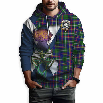 Inglis Tartan Family Crest Hoodie Scottish Thistle Celtic Inspired Pullover Hoodie - Tartan Vibes Clothing