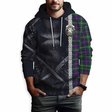 Inglis Tartan Hoodie with Family Crest Cross Sword Thistle Celtic Vibes Pullover Hoodie - Tartan Vibes Clothing