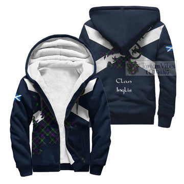 Inglis Tartan Lion Rampant Sherpa Hoodie Proudly Display Your Heritage with Alba Gu Brath and Clan Name Unisex S - Tartan Vibes Clothing