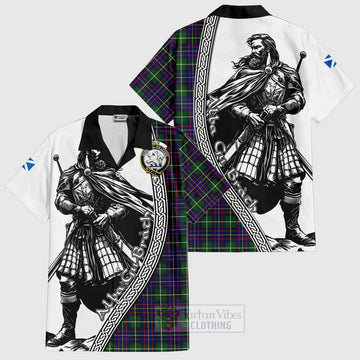 Inglis Tartan Clan Crest Hawaiian Shirt with Highlander Warrior Celtic Style Kid - Tartan Vibes Clothing