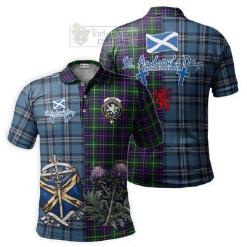Inglis Tartan Polo Shirt Happy St. Andrew's Day Half Tartan Style Kid - Tartan Vibes Clothing