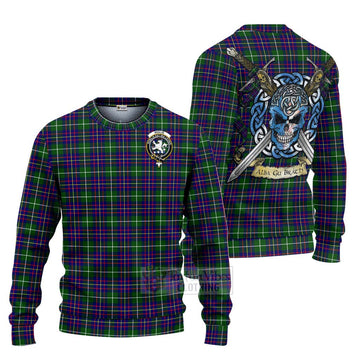 Inglis Tartan Ugly Sweater with Family Crest Celtic Skull Style Unisex - Tartan Vibes Clothing