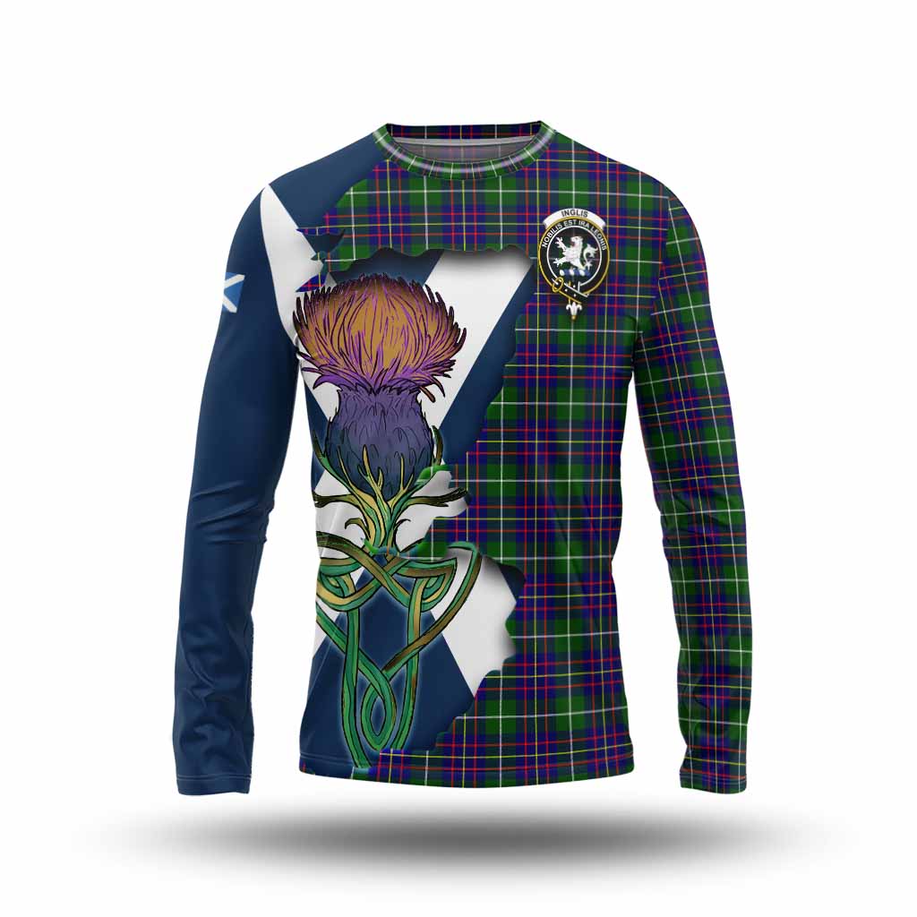 Inglis Tartan Family Crest Long Sleeve T-Shirt Scottish Thistle Celtic Inspired Unisex - Tartan Vibes Clothing