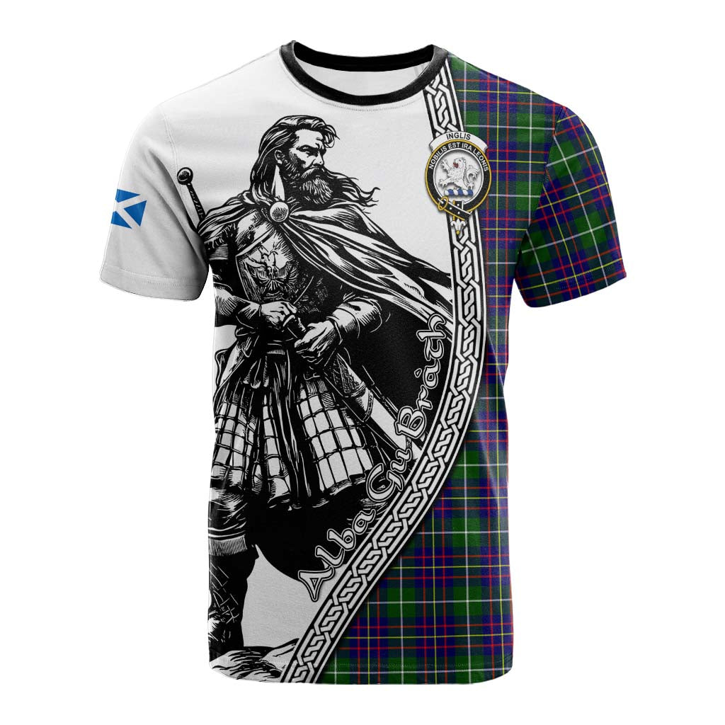 Inglis Tartan Clan Crest Cotton T-shirt with Highlander Warrior Celtic Style Kid's Shirt - Tartan Vibes Clothing