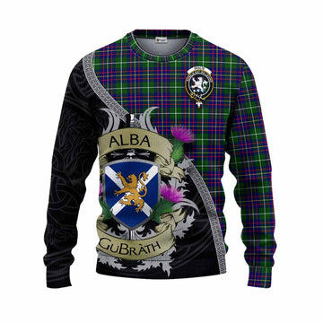 Inglis Tartan Family Crest Knitted Sweater Lion Rampant Royal Thistle Shield Celtic Inspired Unisex - Tartan Vibes Clothing