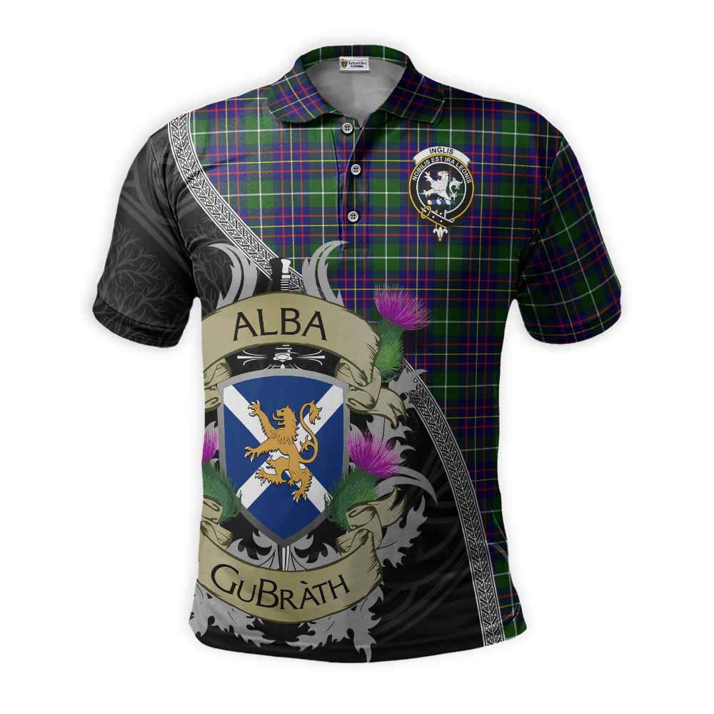 Inglis Tartan Family Crest Polo Shirt Lion Rampant Royal Thistle Shield Celtic Inspired Kid - Tartan Vibes Clothing
