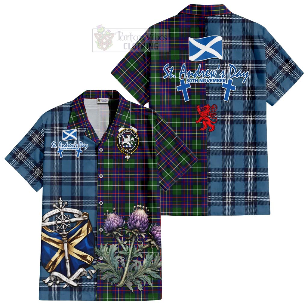 Inglis Tartan Hawaiian Shirt Happy St. Andrew's Day Half Tartan Style Kid - Tartan Vibes Clothing