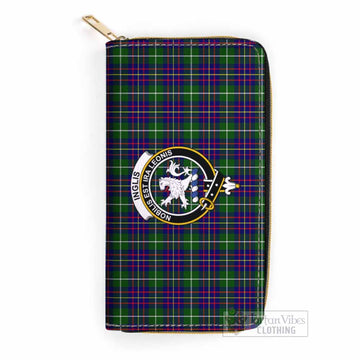 Tartan Vibes Clothing Inglis Tartan Women's Leather Wallet with Family Crest