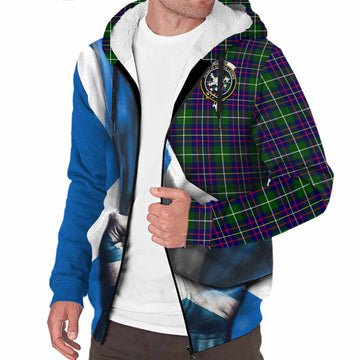 Inglis Tartan Sherpa Hoodie with Family Crest Scotland Patriotic Style Unisex S - Tartan Vibes Clothing