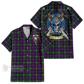 Inglis Tartan Hawaiian Shirt with Family Crest Celtic Skull Style Kid - Tartan Vibes Clothing