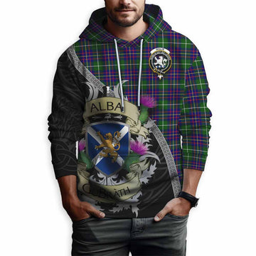 Inglis Tartan Family Crest Hoodie Lion Rampant Royal Thistle Shield Celtic Inspired Pullover Hoodie - Tartan Vibes Clothing