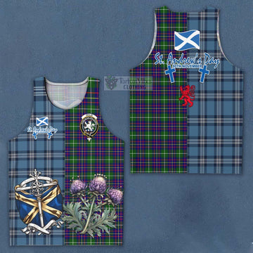 Inglis Tartan Men's Tank Top Happy St. Andrew's Day Half Tartan Style Men - Tartan Vibes Clothing