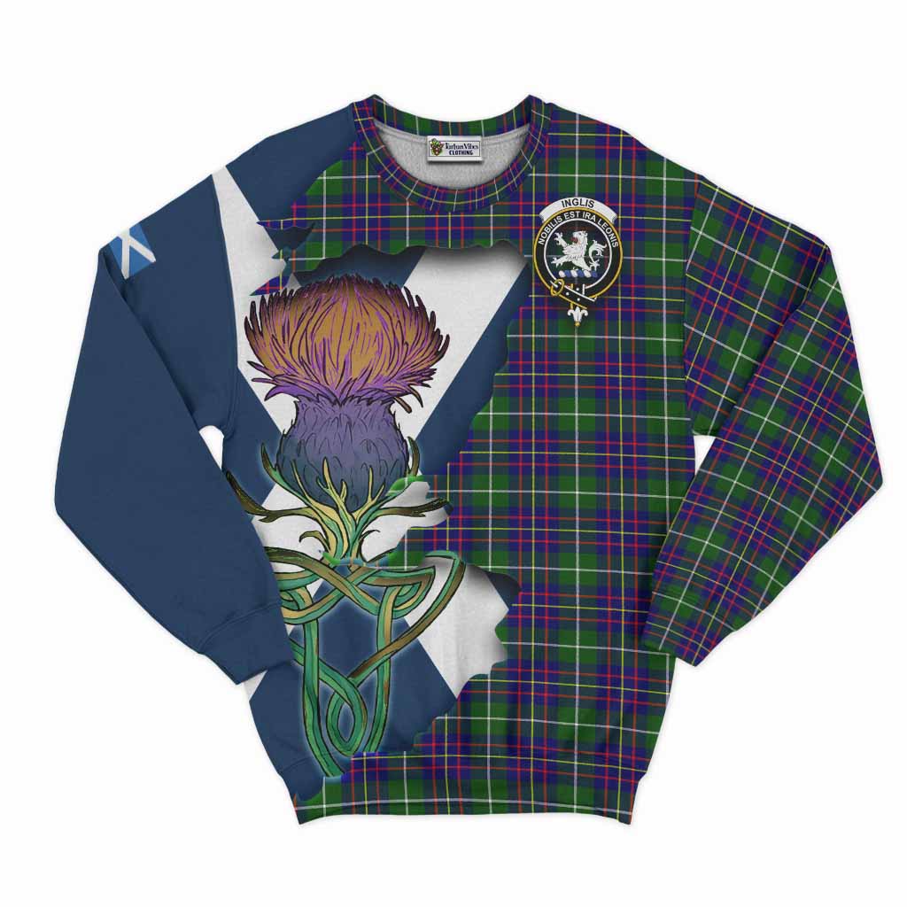 Inglis Tartan Family Crest Sweatshirt Scottish Thistle Celtic Inspired Unisex - Tartan Vibes Clothing