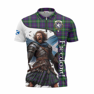 Inglis Crest Tartan Zipper Polo Shirt Inspired by the Freedom of Scottish Warrior Unisex - Tartan Vibes Clothing