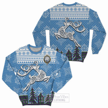 Inglis Clan Christmas Sweatshirt Celtic Reindeer Style Unisex - Tartan Vibes Clothing