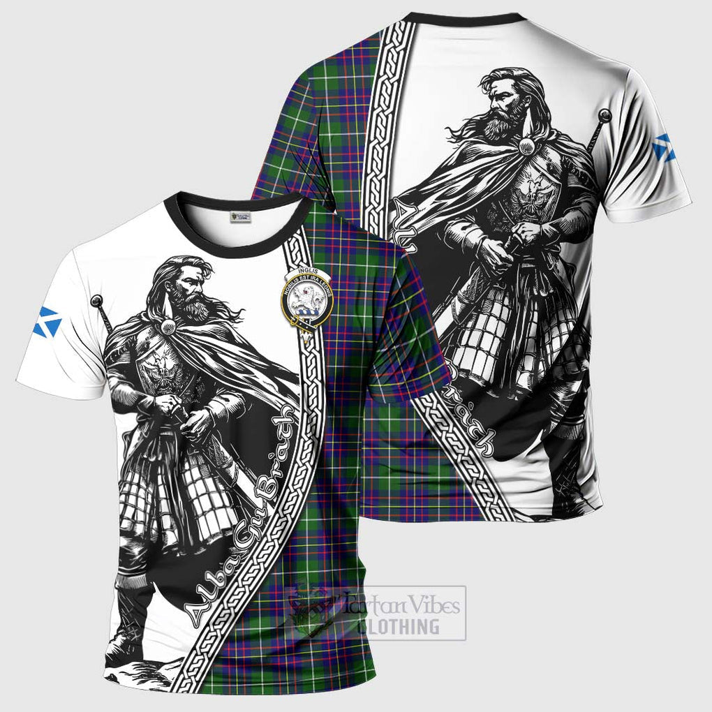 Inglis Tartan Clan Crest T-Shirt with Highlander Warrior Celtic Style Kid's Shirt - Tartan Vibes Clothing
