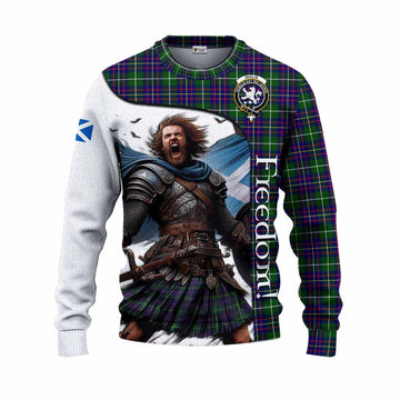 Inglis Crest Tartan Knitted Sweater Inspired by the Freedom of Scottish Warrior Unisex - Tartan Vibes Clothing