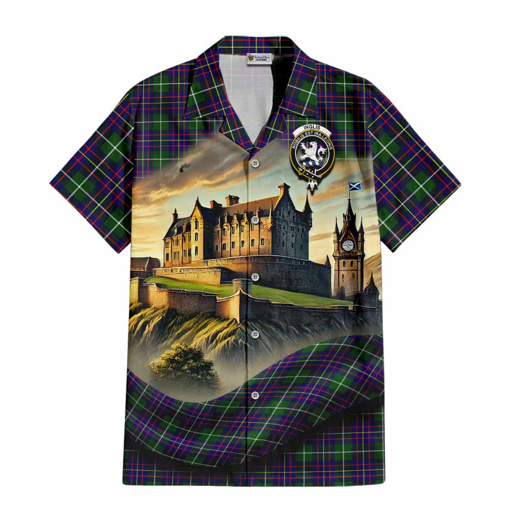 Inglis Tartan Family Crest Hawaiian Shirt with Scottish Ancient Castle Style Kid - Tartan Vibes Clothing