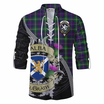 Inglis Tartan Family Crest Ghillie Kilt Shirt Lion Rampant Royal Thistle Shield Celtic Inspired Men - Tartan Vibes Clothing