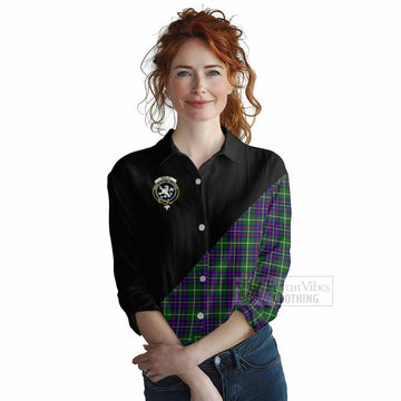 Inglis Tartan Women's Casual Shirt with Family Crest and Military Logo Style Female - Tartan Vibes Clothing