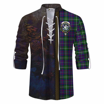 Inglis Tartan Family Crest Ghillie Kilt Shirt Alba Gu Brath Be Brave Lion Ancient Style Men - Tartan Vibes Clothing