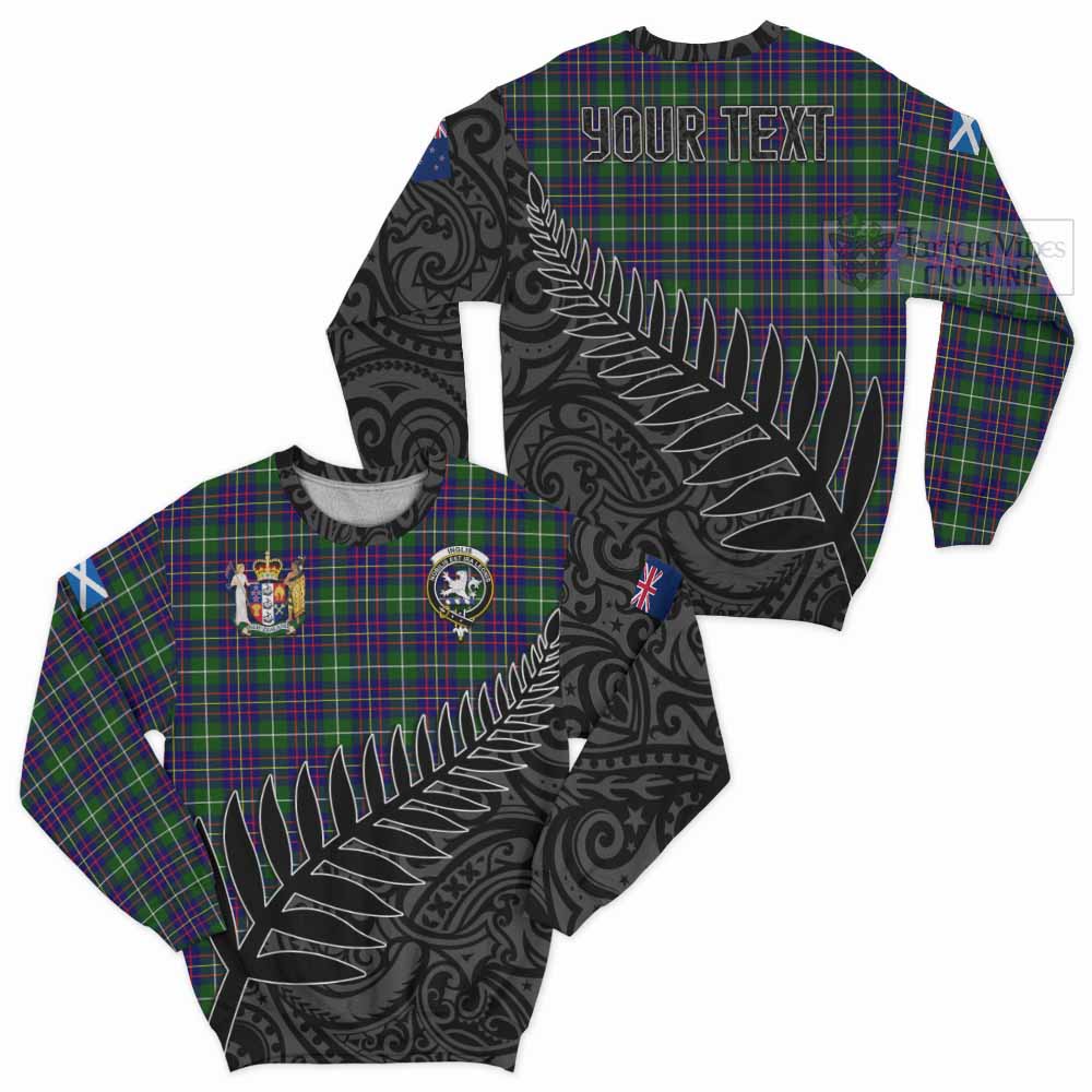 Inglis Crest Tartan Sweatshirt with New Zealand Silver Fern Half Style Unisex - Tartan Vibes Clothing