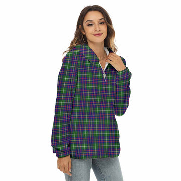 Inglis Tartan Women's Borg Fleece Hoodie with Half Zip Female - Tartan Vibes Clothing