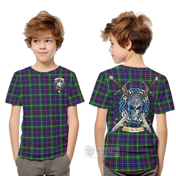 Inglis Tartan Kid T-Shirt with Family Crest Celtic Skull Style Youth XL Size14 - Tartan Vibes Clothing