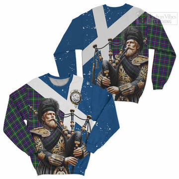 Inglis Tartan Sweatshirt with Family Crest Scottish Bagpiper Vibes Unisex - Tartan Vibes Clothing
