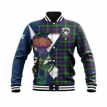 Inglis Tartan Family Crest Baseball Jacket Scottish Thistle Celtic Inspired Unisex - Tartan Vibes Clothing