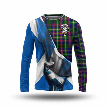 Inglis Tartan Long Sleeve T-Shirt with Family Crest Scotland Patriotic Style Unisex - Tartan Vibes Clothing