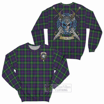 Inglis Tartan Sweatshirt with Family Crest Celtic Skull Style Unisex - Tartan Vibes Clothing