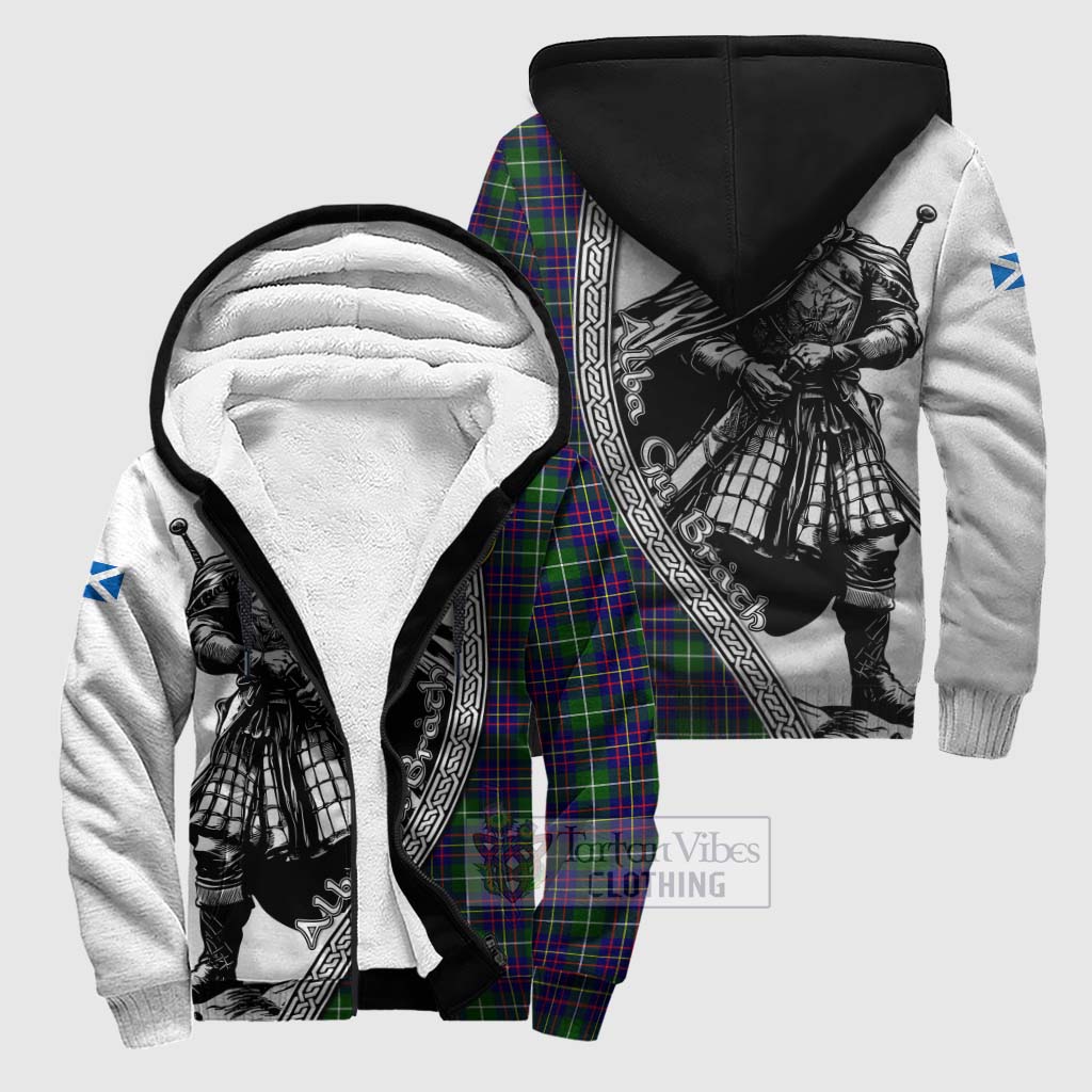 Inglis Tartan Clan Crest Sherpa Hoodie with Highlander Warrior Celtic Style Unisex S - Tartan Vibes Clothing