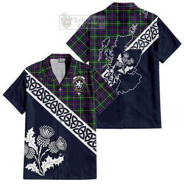 Inglis Tartan Hawaiian Shirt Featuring Thistle and Scotland Map Kid - Tartan Vibes Clothing