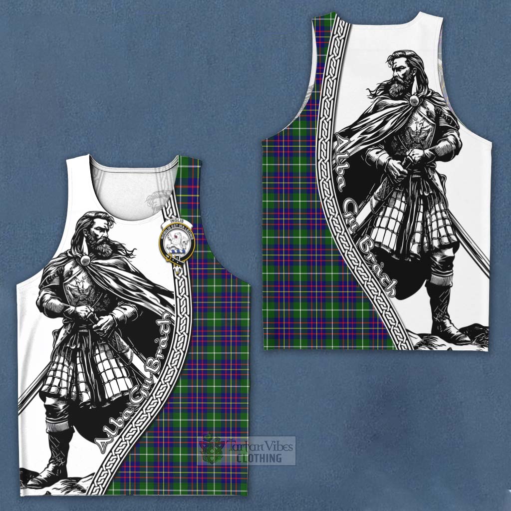 Inglis Tartan Clan Crest Men's Tank Top with Highlander Warrior Celtic Style Men - Tartan Vibes Clothing