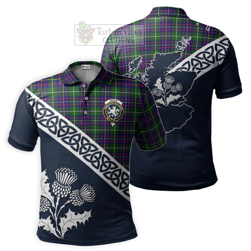 Inglis Tartan Polo Shirt Featuring Thistle and Scotland Map Kid - Tartanvibesclothing Store