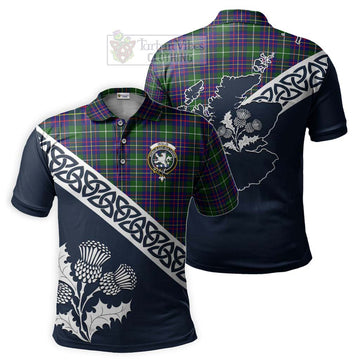Inglis Tartan Polo Shirt Featuring Thistle and Scotland Map Kid - Tartanvibesclothing Store