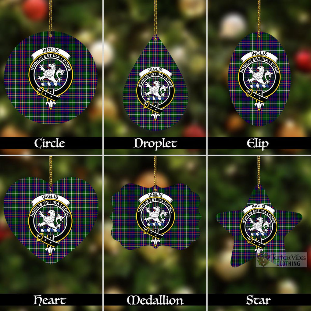 Inglis Tartan Christmas Aluminium Ornament with Family Crest Aluminium - Tartan Vibes Clothing