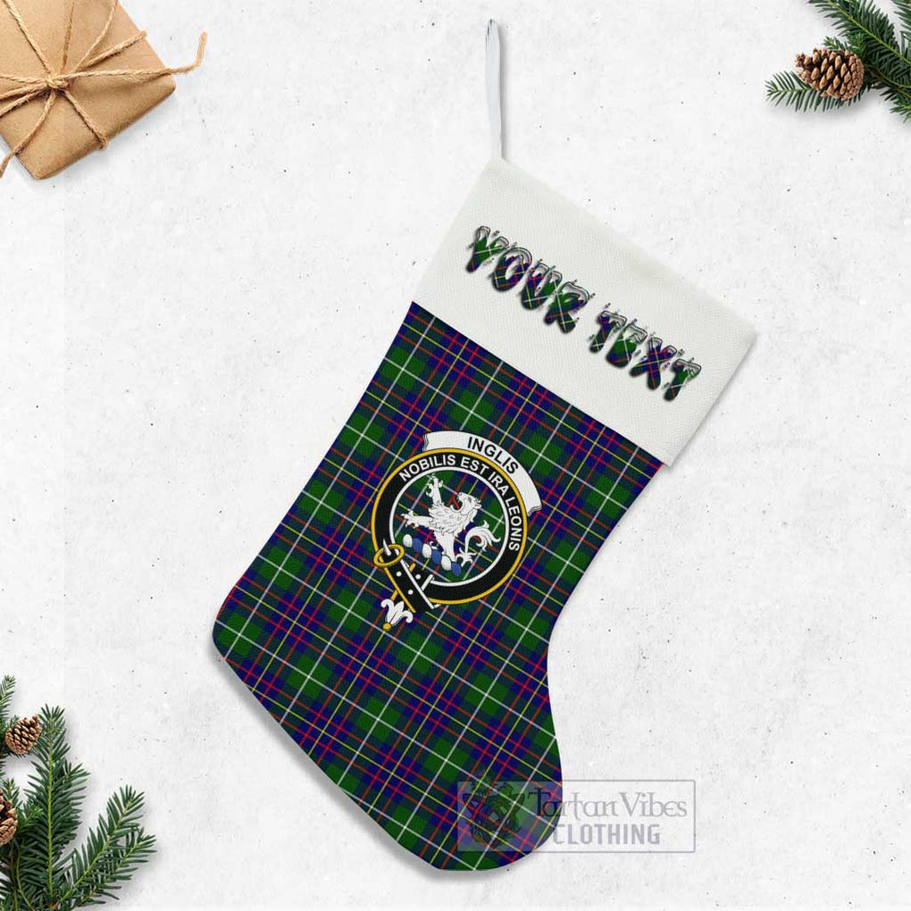 Inglis Tartan Family Crest Christmas Stocking with Personalized Text - Tartan Vibes Clothing