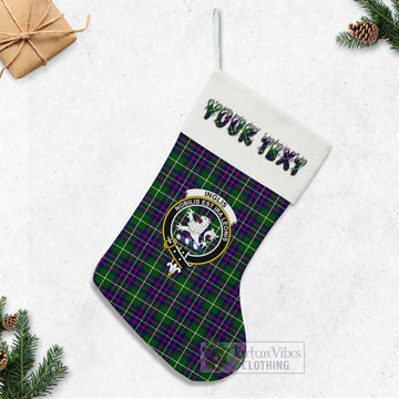 Inglis Tartan Family Crest Christmas Stocking with Personalized Text - Tartan Vibes Clothing