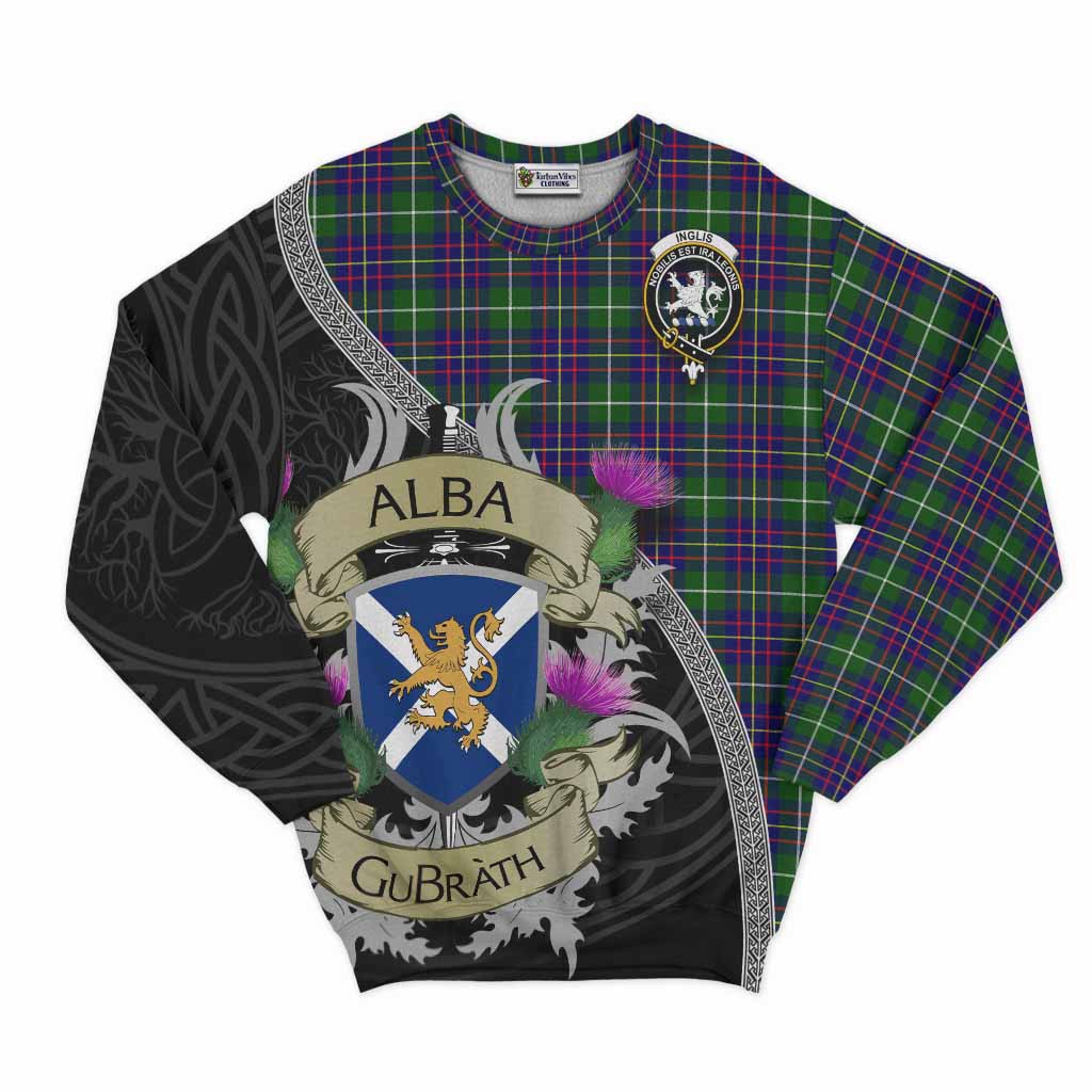 Inglis Tartan Family Crest Sweatshirt Lion Rampant Royal Thistle Shield Celtic Inspired Unisex - Tartan Vibes Clothing