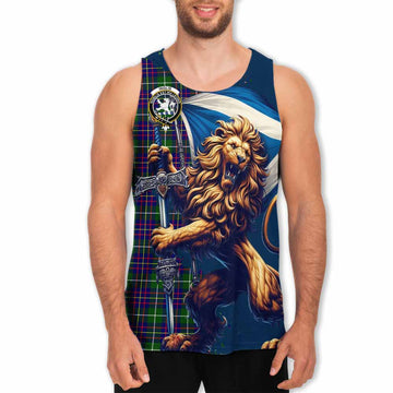 Inglis Tartan Family Crest Men's Tank Top with Scottish Majestic Lion Men - Tartan Vibes Clothing