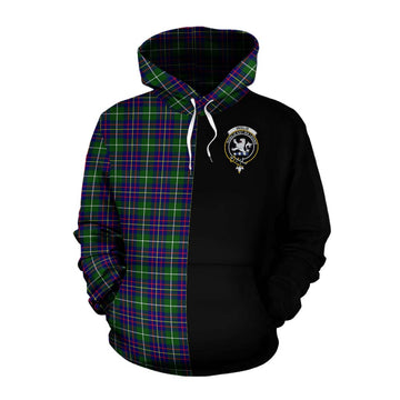 Inglis Tartan Cotton Hoodie with Family Crest and Half Of Me Style Pullover Hoodie XS - Tartan Vibes Clothing