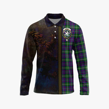 Inglis Tartan Family Crest Long Sleeve Polo Shirt Alba Gu Brath Be Brave Lion Ancient Style Unisex - Tartan Vibes Clothing